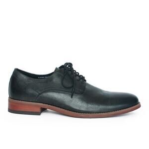 New Florsheim Black Plain Toe Lace-Up Leather Oxford Men 8 D/ 15084-001 RET $130